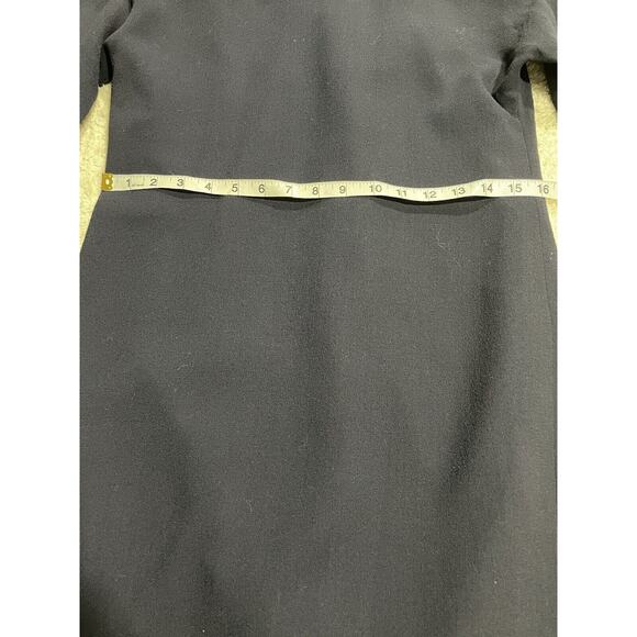 VTG Jean Muir Studio Dress Sz 6 Long Sleeve Classic 100% Wool Lined Navy Blue - Picture 3 of 7